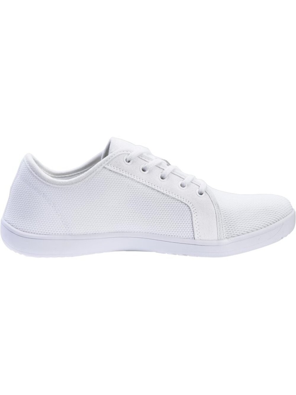 Women's White Minimalist Barefoot Shoe Zero Drop Sole Wide Width Fashion Sneaker - Picture 3 of 6